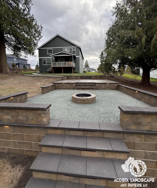 Multi-Tiered Patio, Fire Pit & Integrated Outdoor Living Design in Bothell 